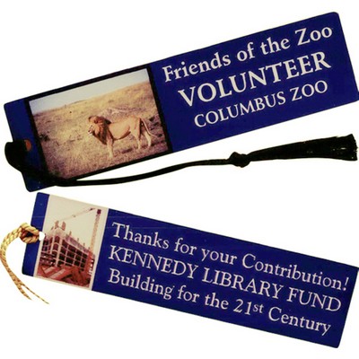 Aluminum Bookmark w/A Full Color Sublimated imprint and Assembled Tassel (1.25"x4 7/8")