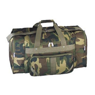 Woodland Camo Duffel Bag w/Adjustable Shoulder Strap