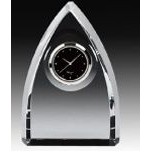 Crystal Series Triangular Crystal Award w/Clock