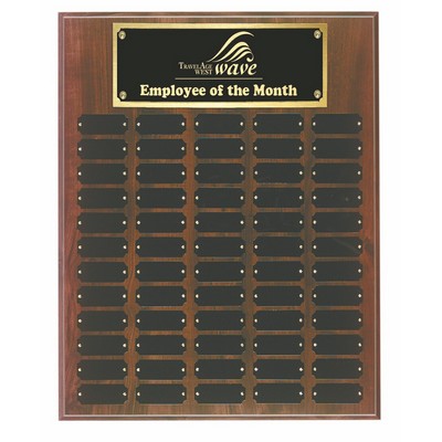 Cherry Piano Finish Perpetual Award Plaque - 60 Nameplates