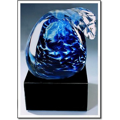 Blue Pacific Sculpture w/ Marble Base (3"x5")