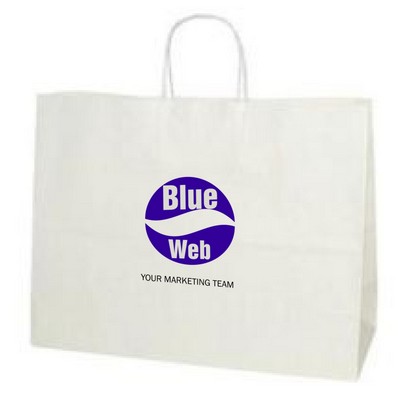 White Kraft Paper Shopping Bag 1C1S (16"x6"x12.5")