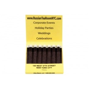 30 Stick Reverse Print Foil Matchbook (Gold Ink & Black Board)