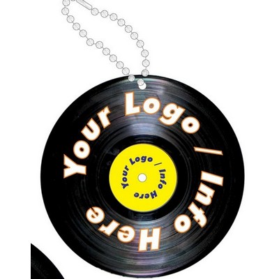 33 RPM LP/Album Promotional Keychain w/ Black Back (8 Square Inch)