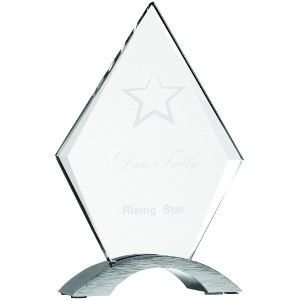 Diamond Cosmic Acrylic Award w/Aluminum Base 7 1/4"H