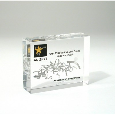 Flat Rectangle Lucite® Embedment Award (3 1/4" x 2 1/2" x 1")