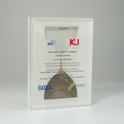 Sand Timer Lucite® Embedment Award (4 3/4" x 6 3/4" x 1")