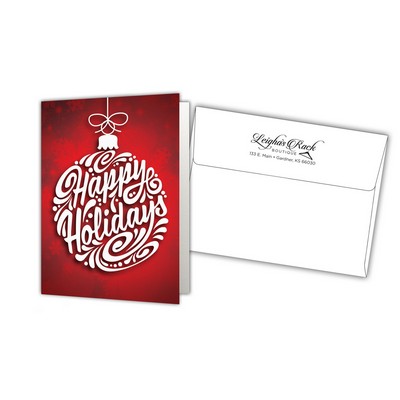 5" x 7" Holiday Greeting Cards w/ Imprinted Envelopes - Happy Holidays