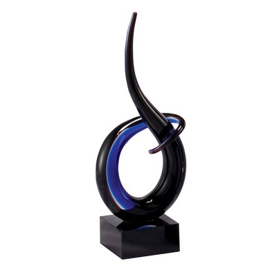 Blue & Black Bedford Art Glass Award - 9 1/2'' H