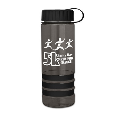 24 Oz. Sergeant Stripe Transparent Bottle w/Tethered Lid