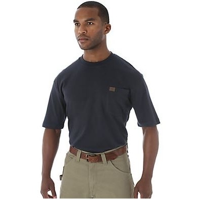 Wrangler® RIGGS Workwear® Men's Navy Blue Short Sleeve Pocket T-Shirt