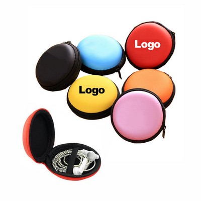 Round Ear Buds Storage Case Earphone Box Headset Bag