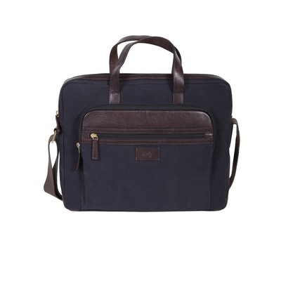 Berkeley Leather & Canvas Laptop Briefcase