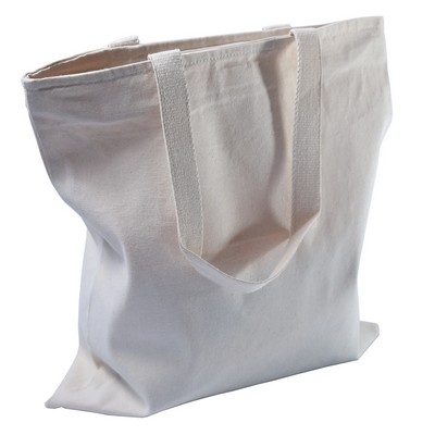 Cotton Tote w/ Zipper Closure - Overseas - Natural