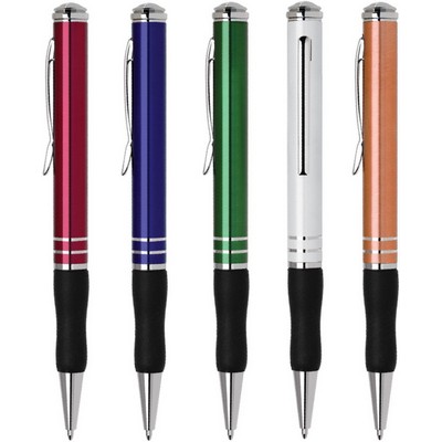 DM Series Ball Point Pen, aluminum pen barrel, twist action, soft rubber grip. copper Rose Color Pen