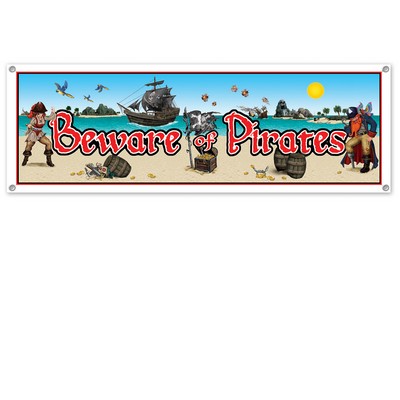 Beware Of Pirates All Weather Banner