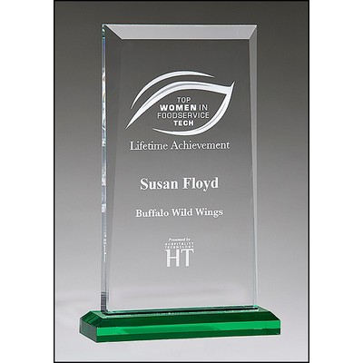 Sentinel Award with Green Base, 6" W x 9 3/4" H