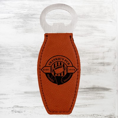 Rawhide Leatherette Bottle Opener w/ Magnet