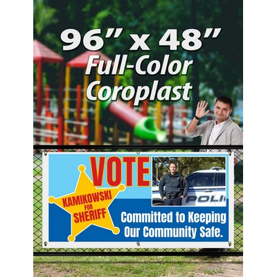 96"X 48" Corrugated Plastic Yard Signs, FULL COLOR/ 1 SIDED