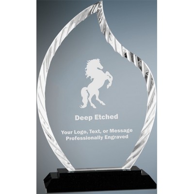 8" Medium Flame Accent Glass Award