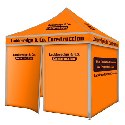 10ft Pop Up Canopy (Steel)-4 Full Walls-Zipper Door Opening-with Noctilucent Fabric