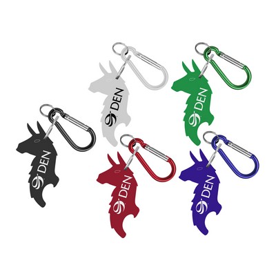 Llama Shape Bottle Opener Key Ring w/Carabiner