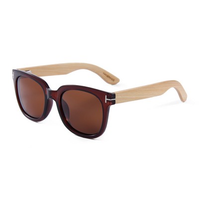 Bamboo Sunglasses - Brown Lenses - Clear Brown Frames