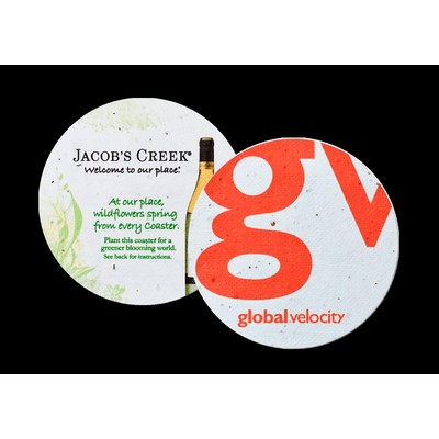 3.5" Direct Print Seeded Paper Round Coaster