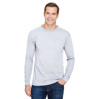 BAYSIDE Unisex USA Made Long-Sleeve Pocket T-Shirt