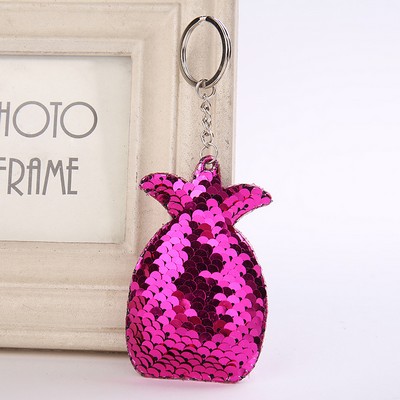 Pineapple Shaped Reversible Sequins Keychain