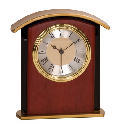 6-1/2" Mahogany Gold-Top Clock