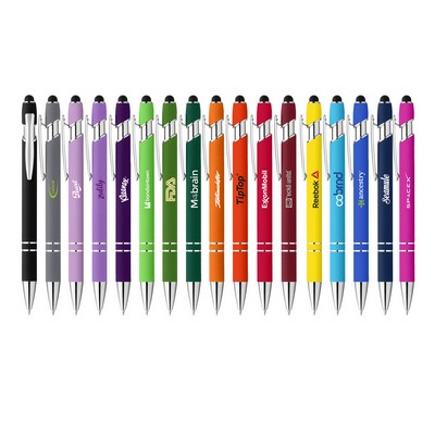 Rubber Finish Stylus Ballpoint Pen