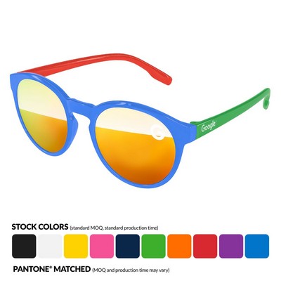 Vicky Mirror Sunglasses W/ 1 Color Lens 3 Tone & Temple Imprint