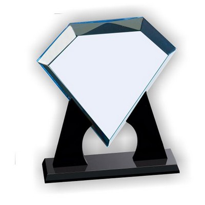 Blue Corporate Acrylic Diamond Award, Large, (11-3/4"x12"x3/4")