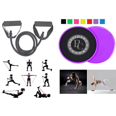 Kidder iBank® Exercise Band + Fitness Sliders (Purple)