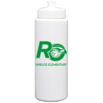 32 Oz. White Sport Bottle with Push-pull Lid