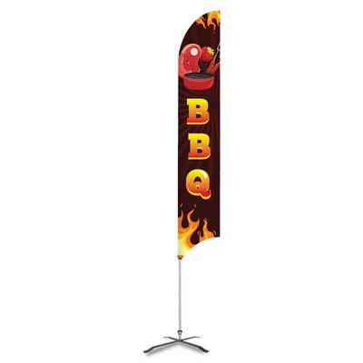 BBQ Pre Printed 15' G7 Feather Flag Dark Brown