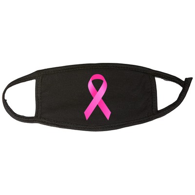 Breast Cancer Awareness Kids Black Cotton Face Mask