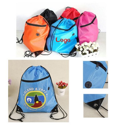 Drawstring Backpacks with HEADPHONE PORT