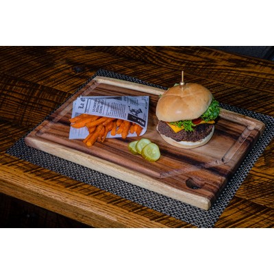 Medium Square End Cutting Board With Hanging Hole And Juice Groove