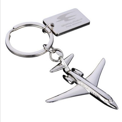 Metal Jet Airplane Keychain