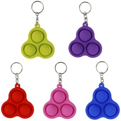 Triangular Simple Dimple Fidget/Stress Toy Key Ring