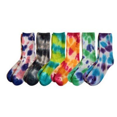 Tie Dye Ribbed Crew Socks