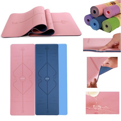 Yoga Mat With Posture Line