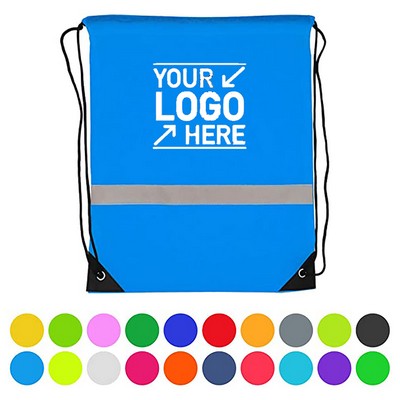 Reflective Drawstring Backpack 13" X 16"