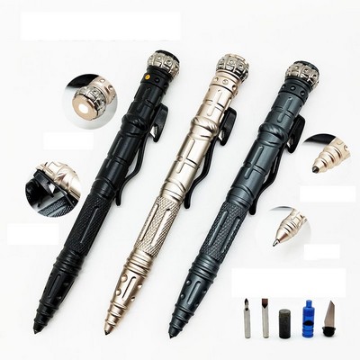 Aircraft Aluminum Self-Defense Tactical Pen with LED Light