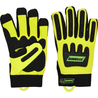 TPR Impact Resistant Hi-Vis Mechanic Gloves