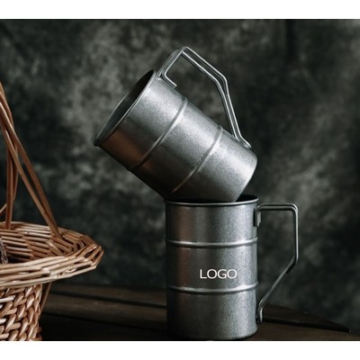 14oz.Stainless Steel Retro Beer Camping Mug