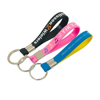 Soft Silicone Wristband w/Keyring Keytag