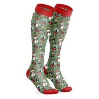 Adult 360 Degree Digital Print Cotton-Blend Knee-High Socks